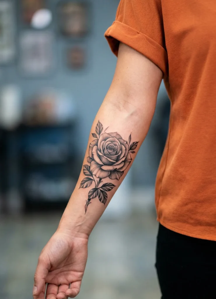 Black and Gray Rose Flower