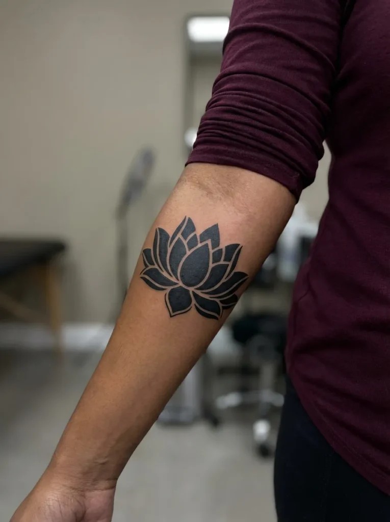Blackwork Lotus Flower