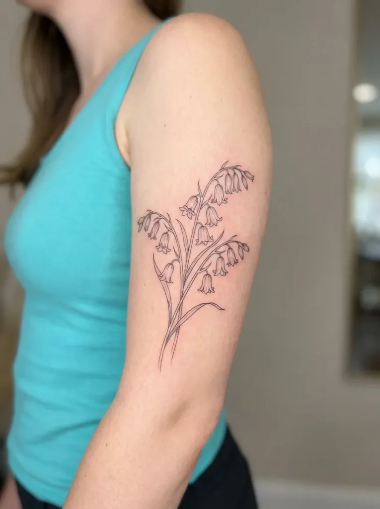 Bluebell Flower Fine Line Stem