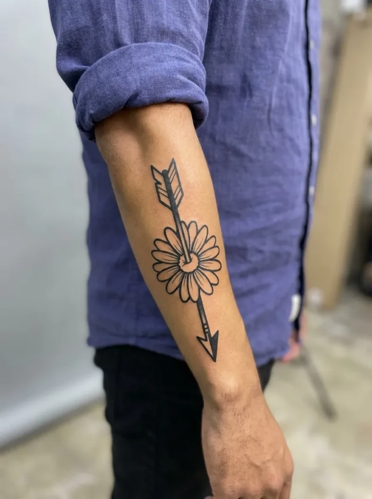 Bold Daisy Flower with Arrow