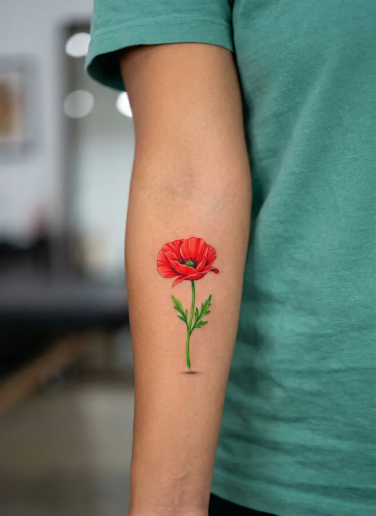 Bright Red Poppy Flower