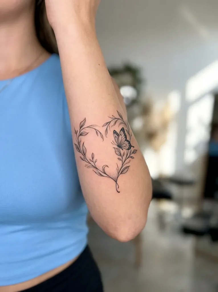 Butterfly Perched on Heart Vine