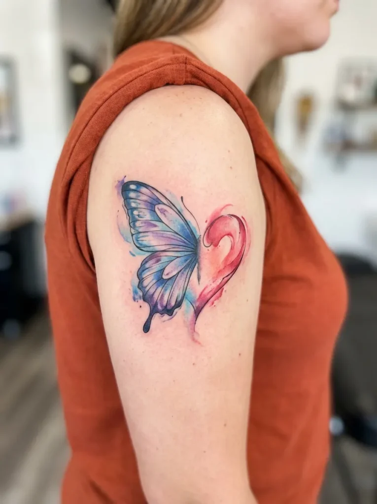 Butterfly Wing Morphing into Heart Shape