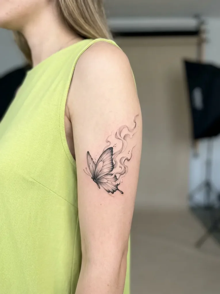 Butterfly with Ashes-Inspired Smoke Effect