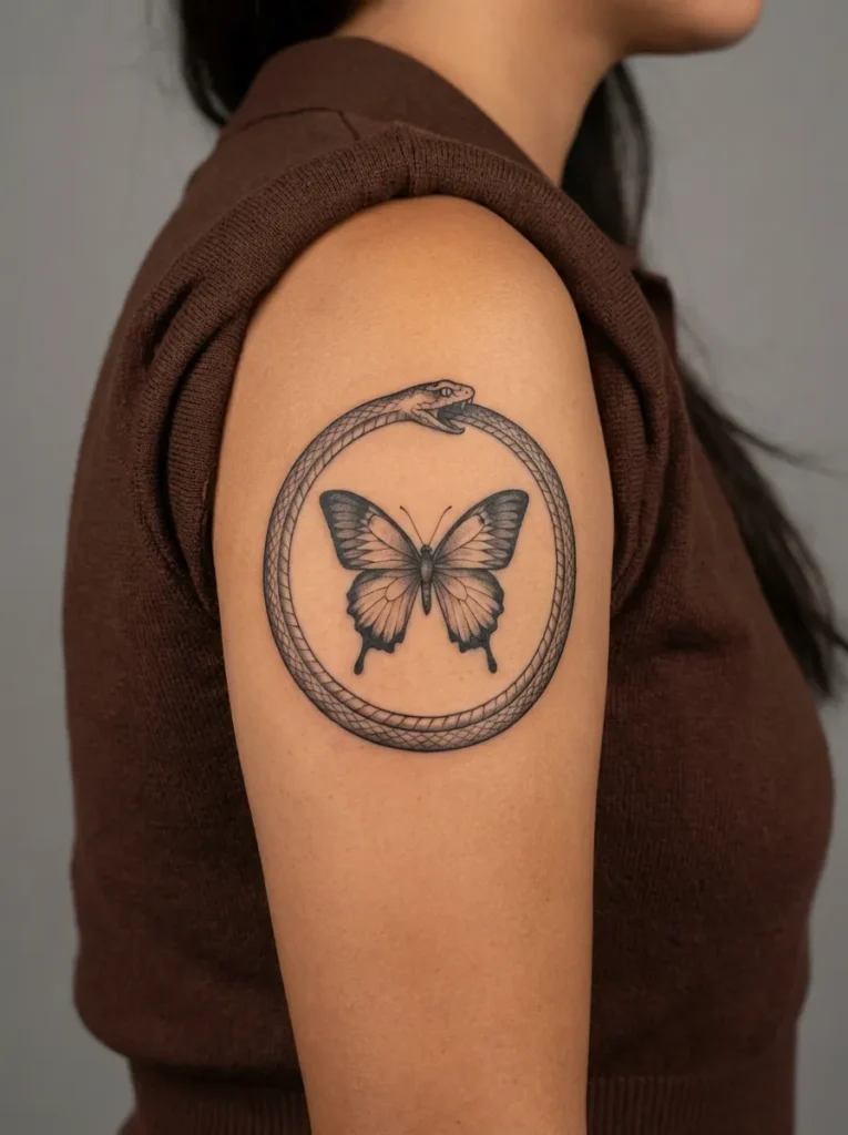 Butterfly with Circle of Life Symbol