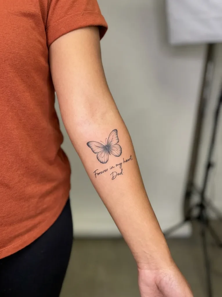 Butterfly with Handwritten Signature Style Name