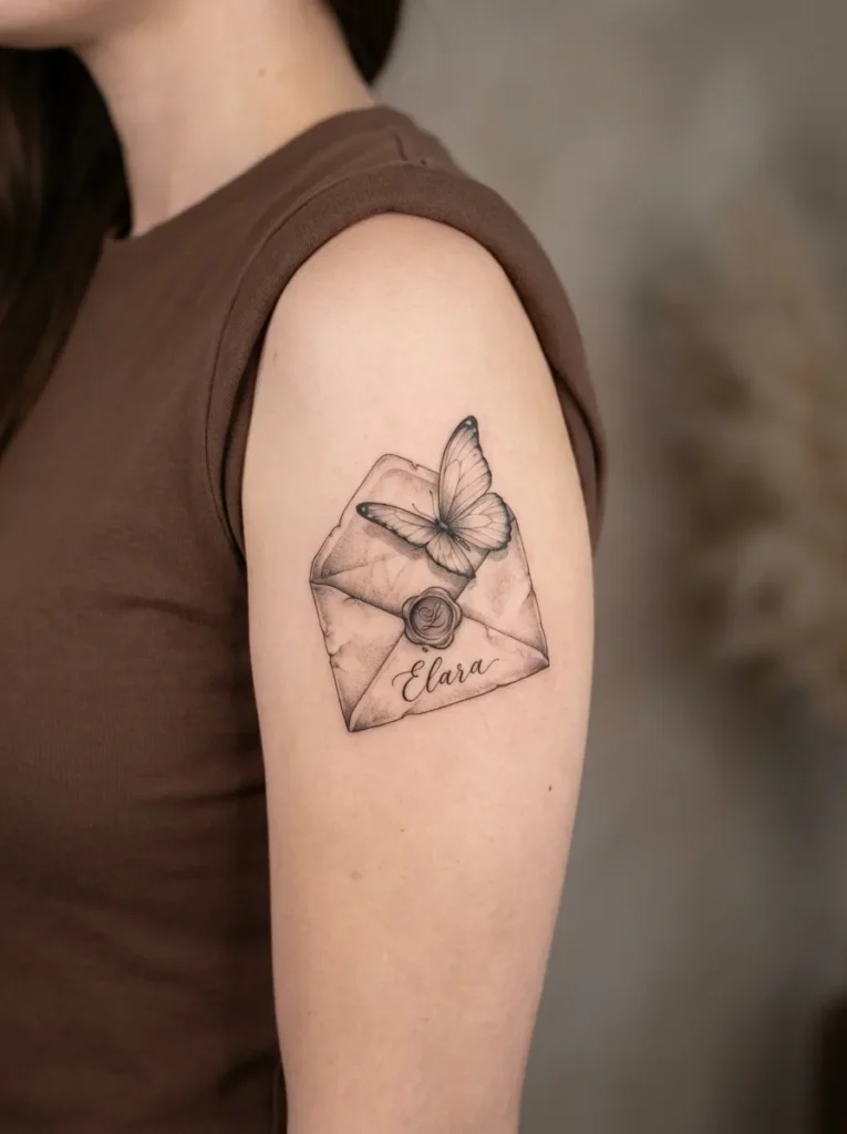 Butterfly with Letter Envelope Tribute