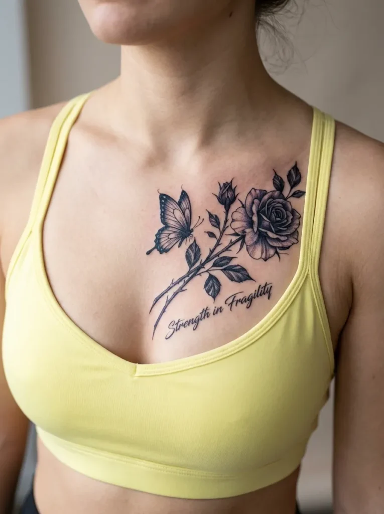 Butterfly with Thorned Rose Symbolism