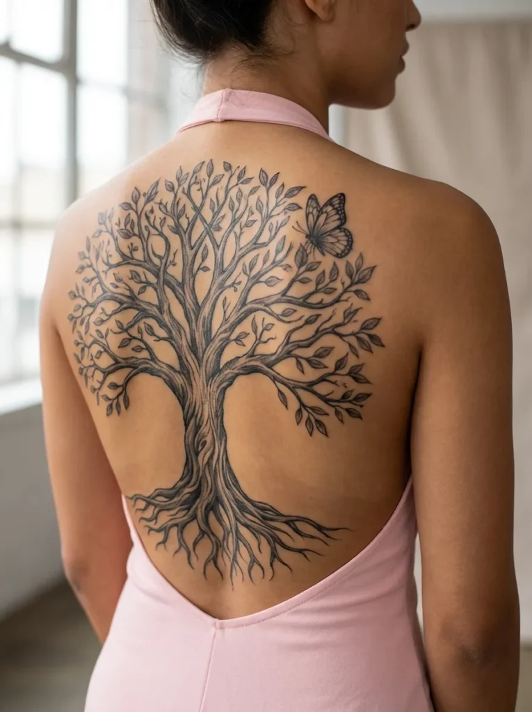 Butterfly with Tree of Life Memorial Concept