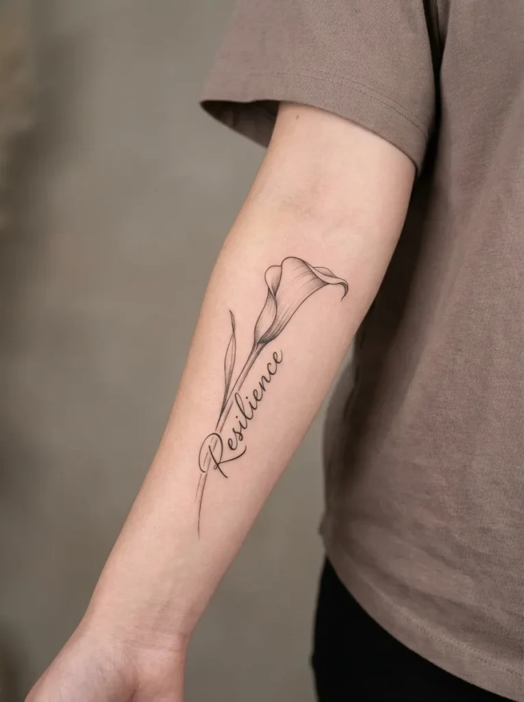 Calla Lily Flower with Script