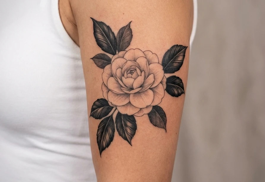 Camellia Flower Tattoo Ideas