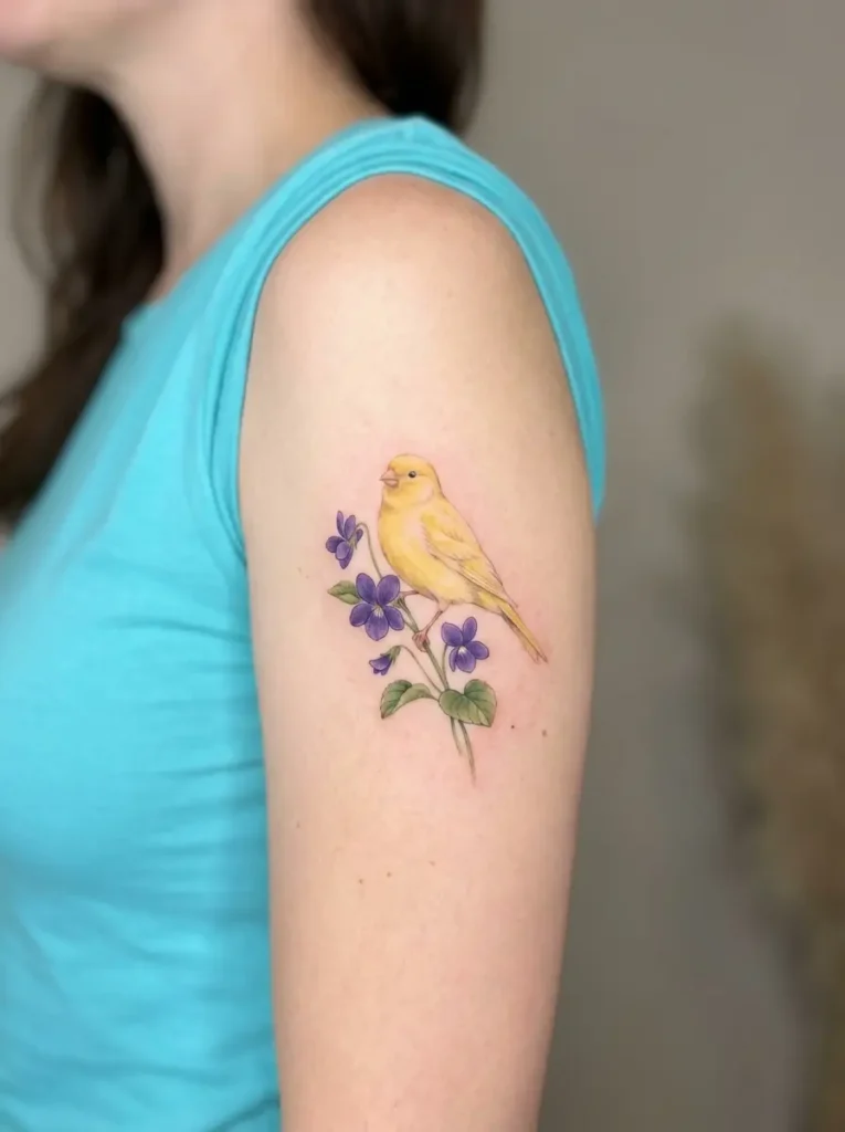 Canary with Violet Tattoo