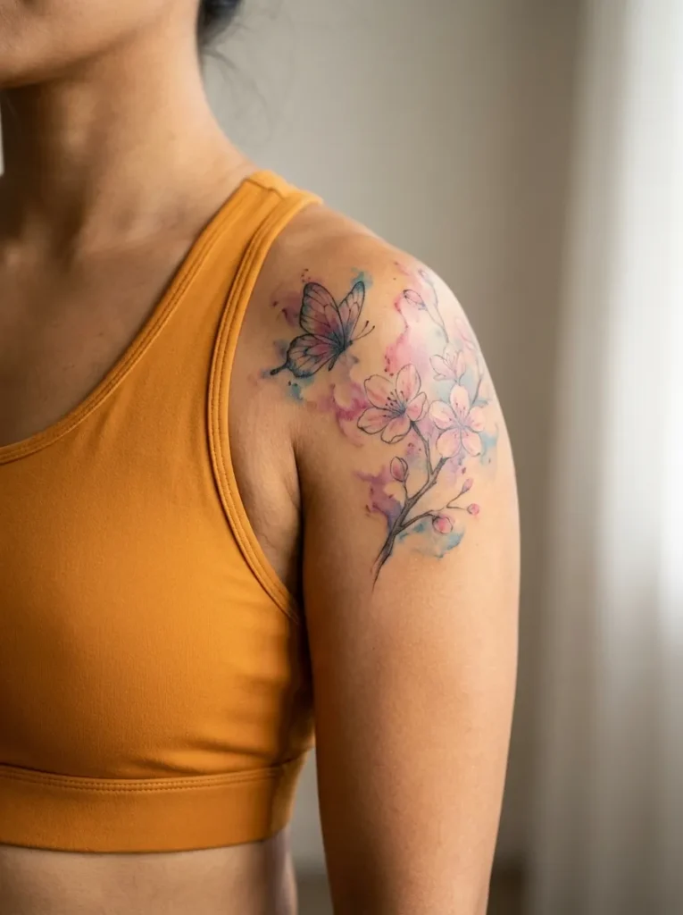 Cherry Blossom with Butterfly