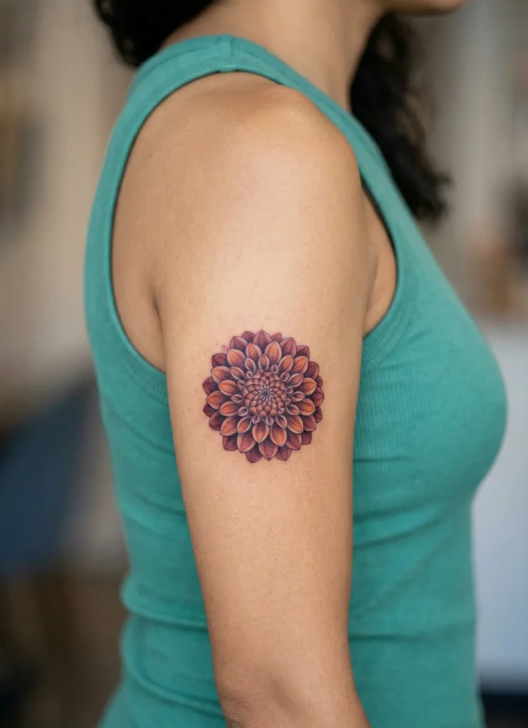 Colorful Dahlia Flower Design