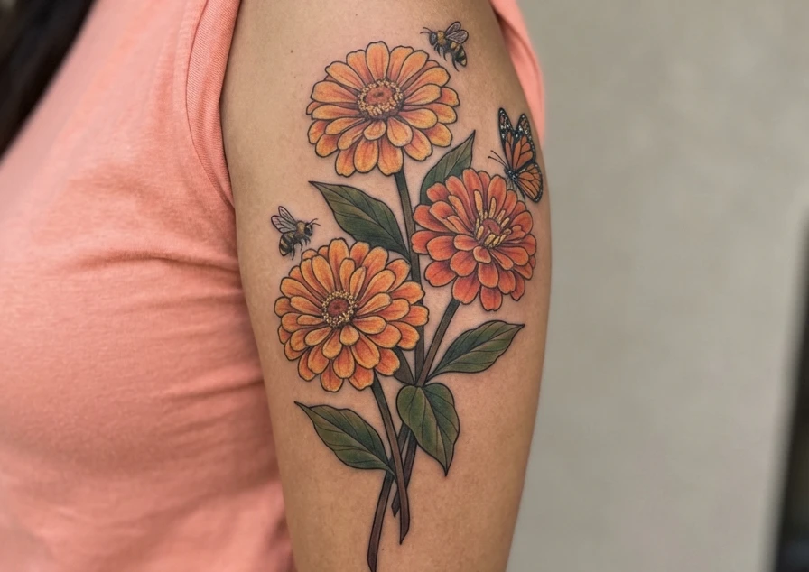 Colorful Flower Tattoos