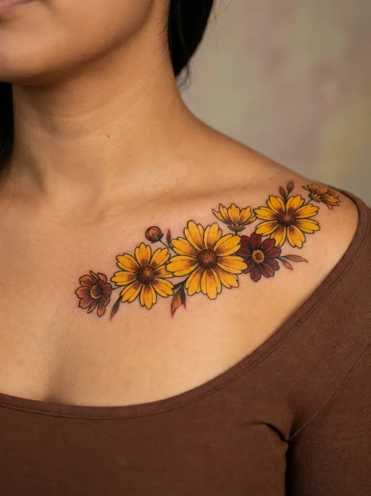 Coreopsis Flower Autumn Tattoo