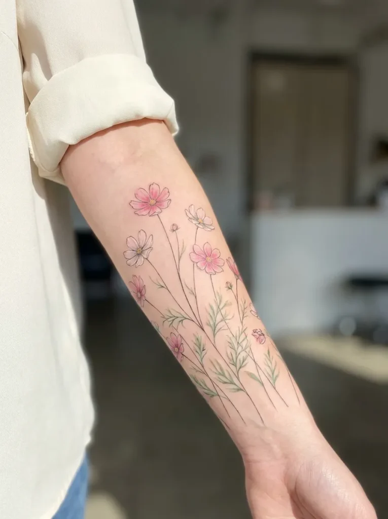 Cosmos Flower Forearm Trail