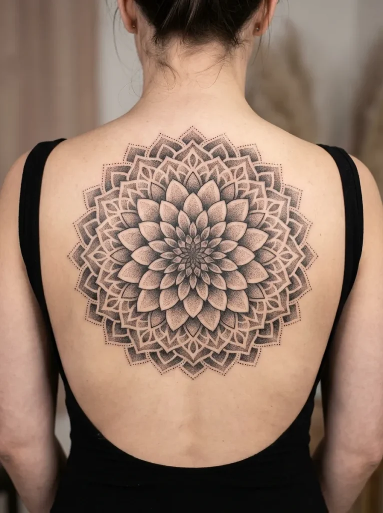 Dahlia Flower Mandala Tattoo