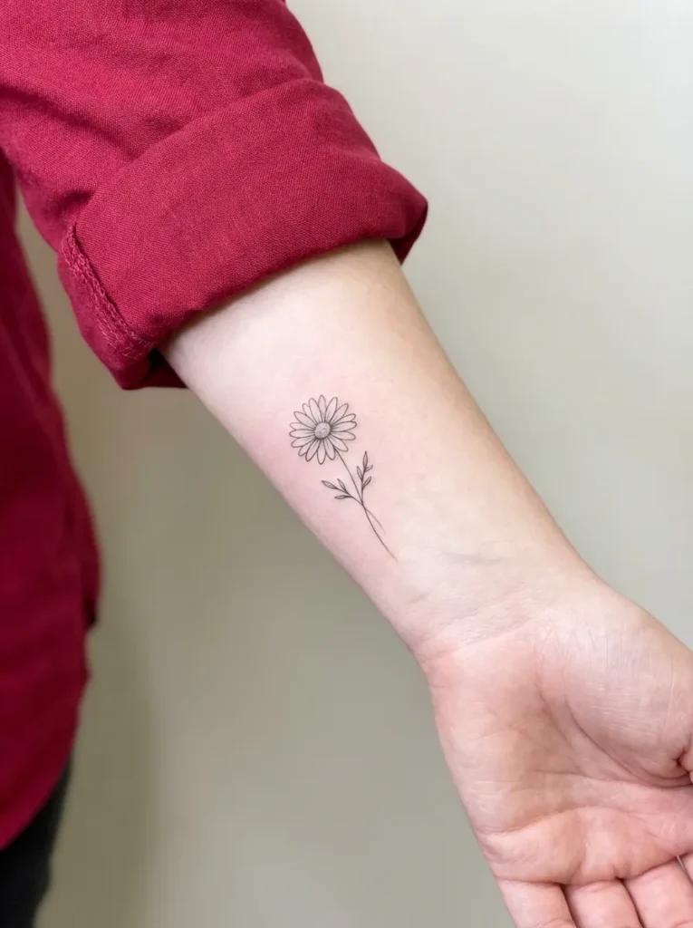 Daisy Flower Tattoo with Soft Sunny Charm