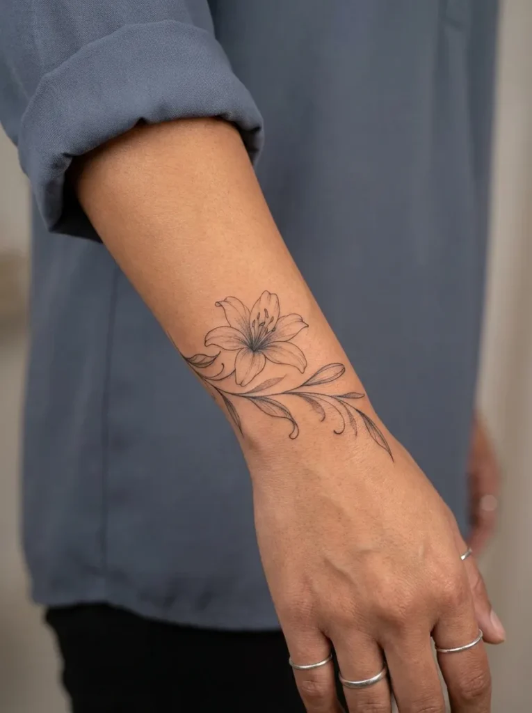 Delicate Hand and Wrist Lily Flower