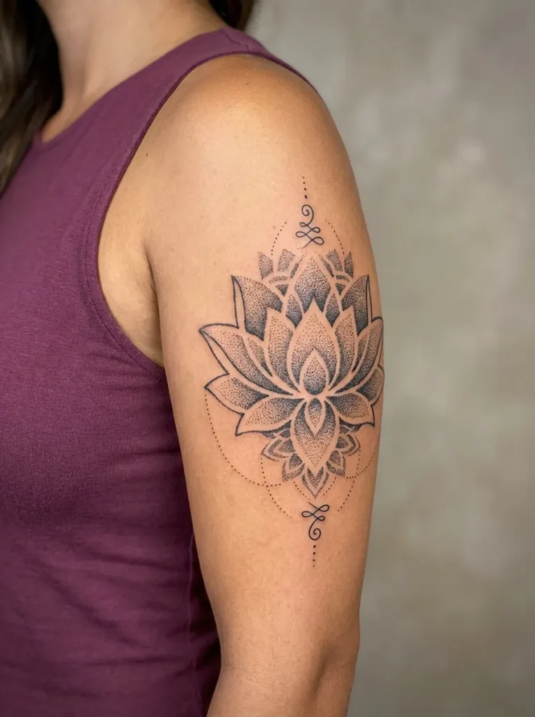 Dotwork Lotus Flower