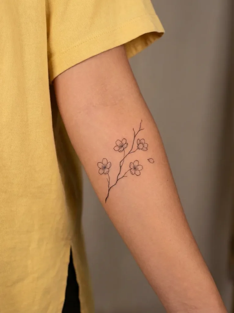 Fine Line Cherry Blossom Flower