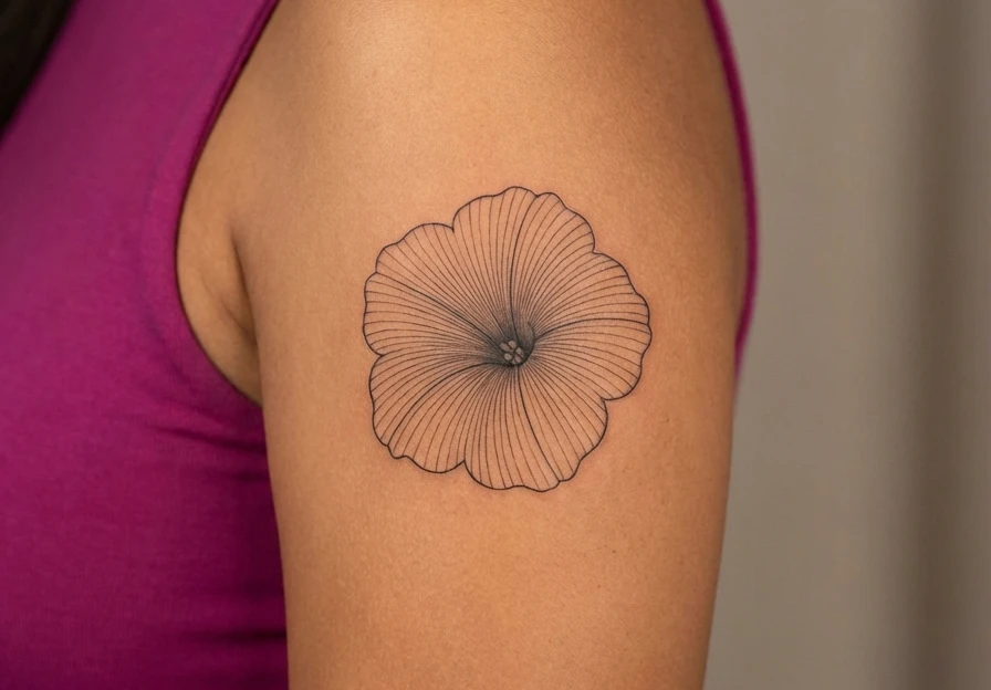 Fine Line Flower Tattoo Designs