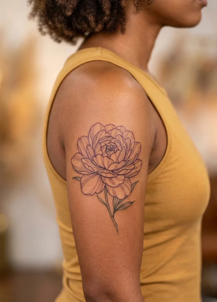 Fine Line Peony Flower