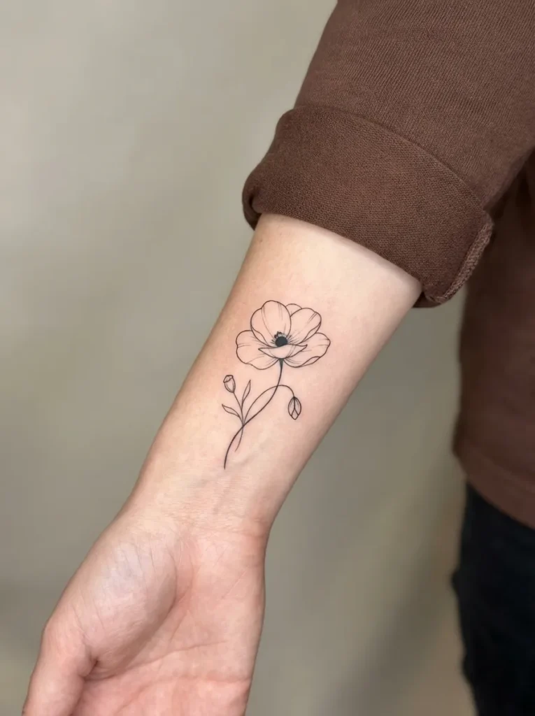 Fine Line Poppy Flower