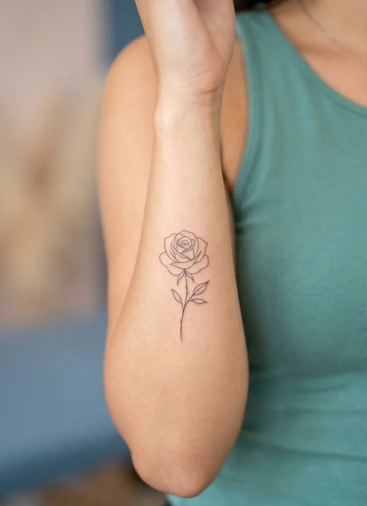 Fine Line Rose Flower