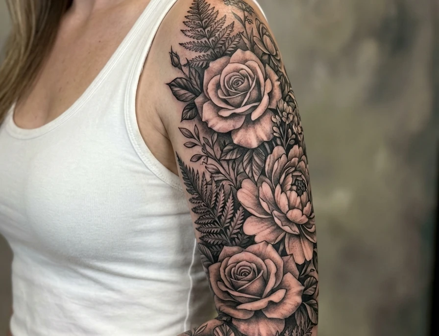 Flower Full Sleeve Tattoos