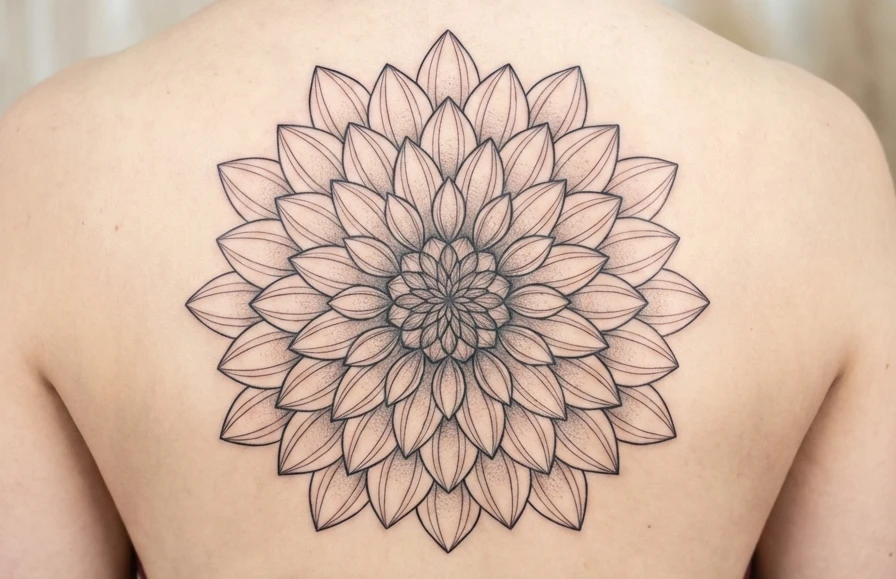 Flower Linework Tattoo Design