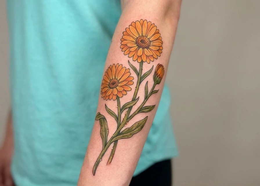 Forearm Flower Tattoos