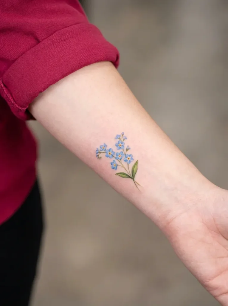 Forget Me Not Memorial Flower Tattoo