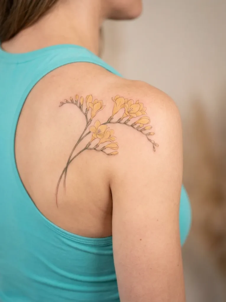 Freesia Flower Shoulder Spray