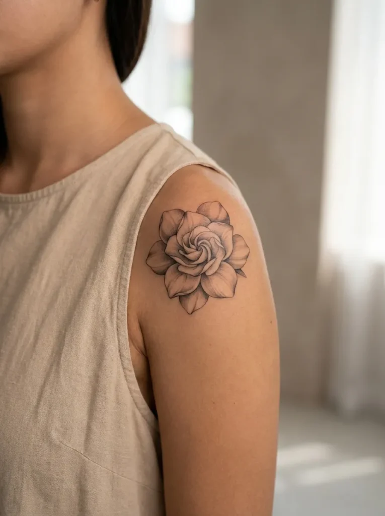 Gardenia Flower Shoulder Accent