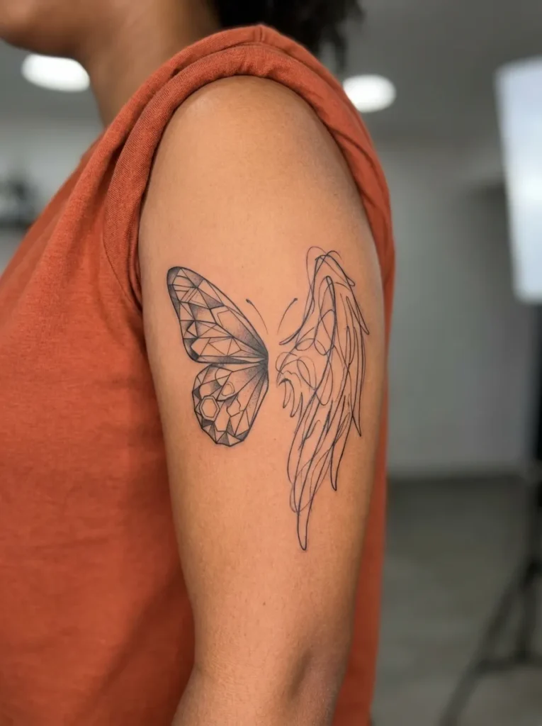 Geometric Butterfly and Abstract Angel Wing