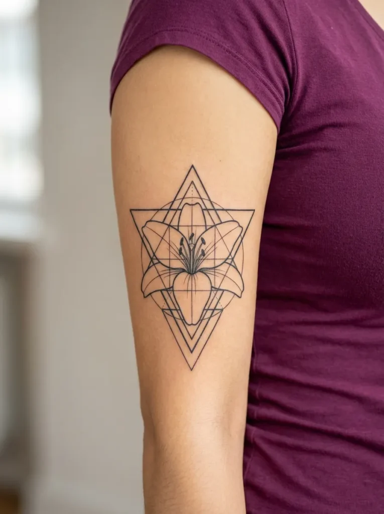 Geometric Lily Flower Design