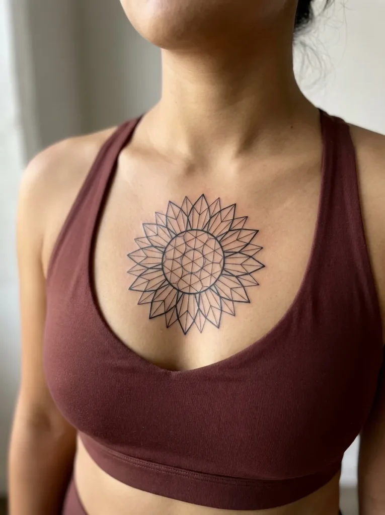 Geometric Sunflower Design