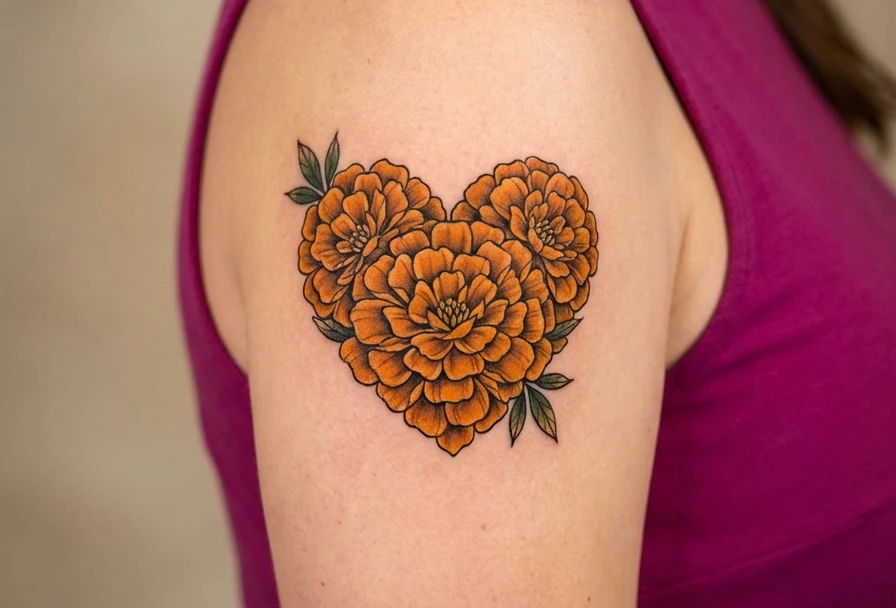 Heart Flower Tattoos