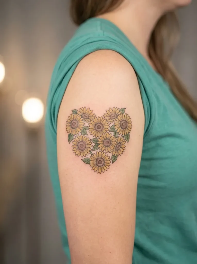 Heart Shaped Sunflower Layout