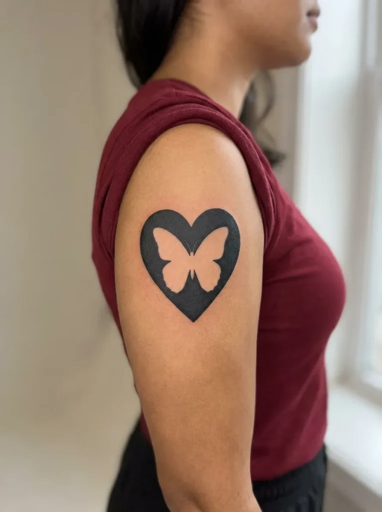 Heart with Butterfly Wing Cutout