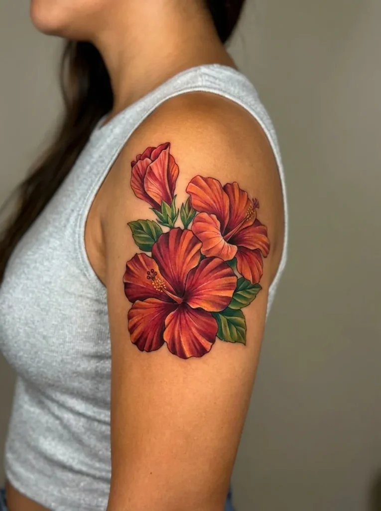 Hibiscus Flower Cluster Tattoo