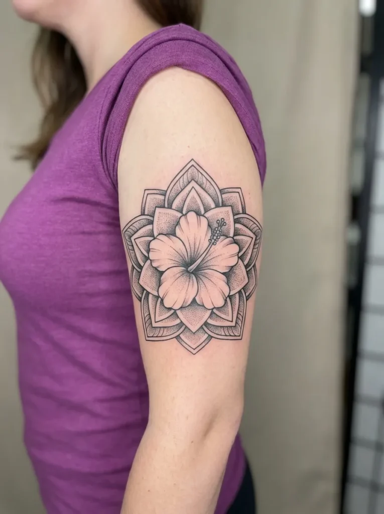 Hibiscus Flower Mandala Tattoo