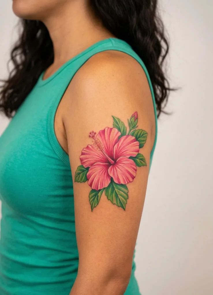 Hibiscus Flower Tattoo with Tropical Summer Vibes