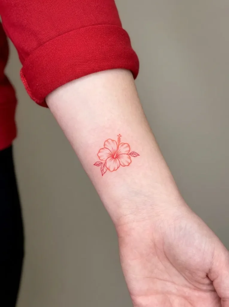 Hibiscus Flower Wrist Tattoo