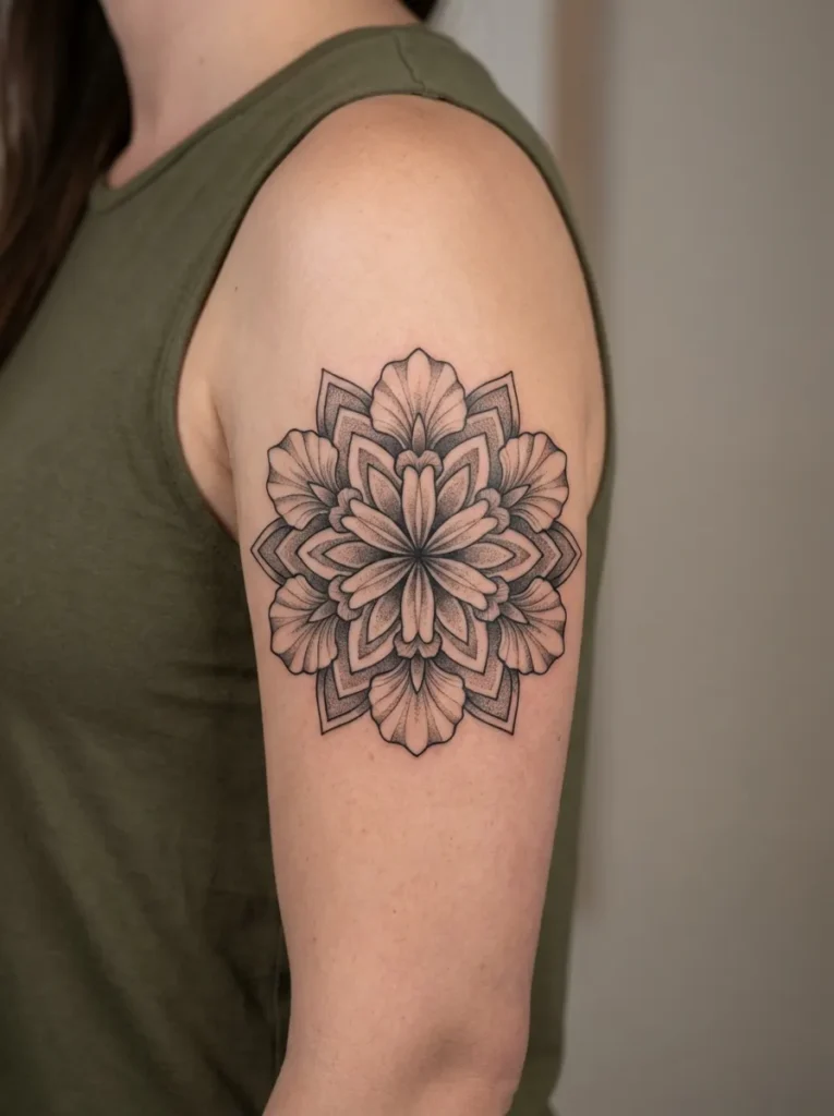 Iris Flower Mandala Tattoo