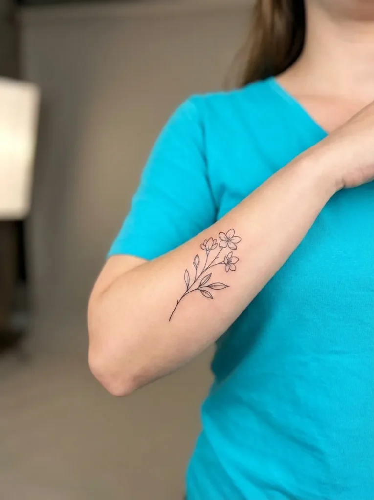Jasmine Flower Stem Tattoo
