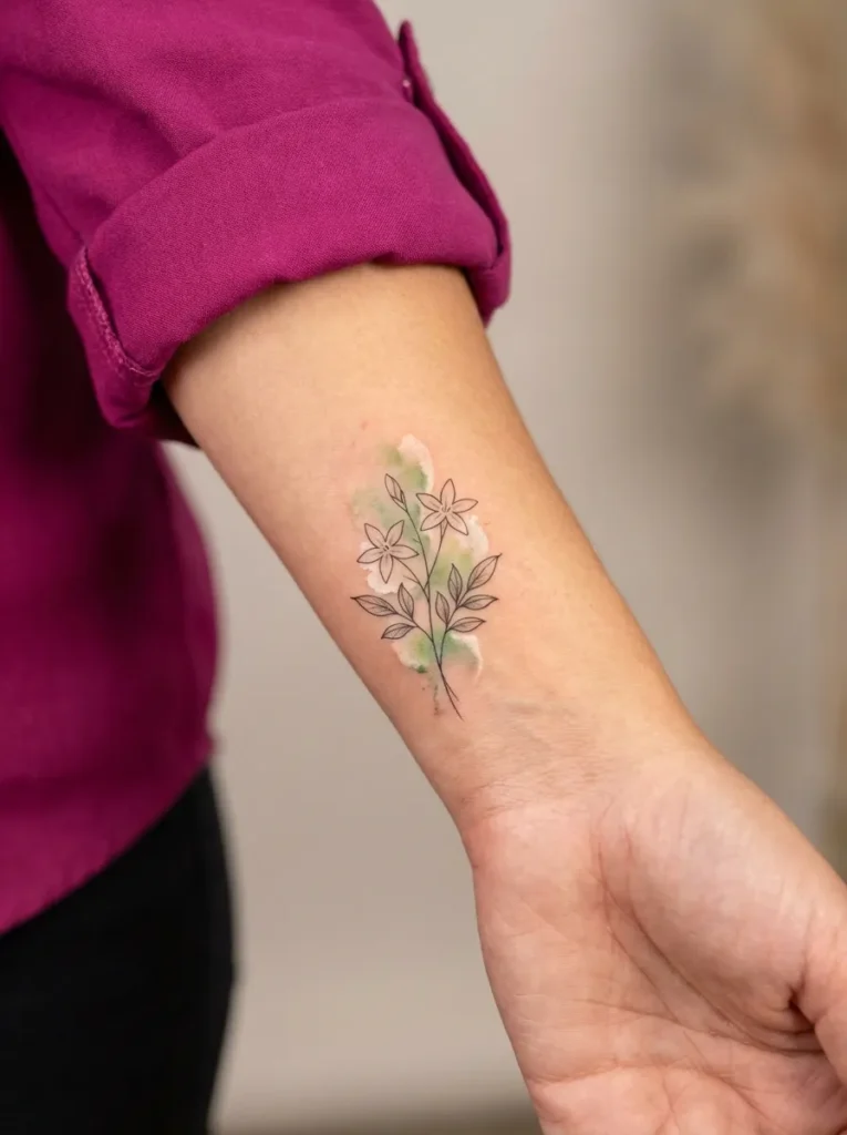 Jasmine Wrist Flower Tattoo