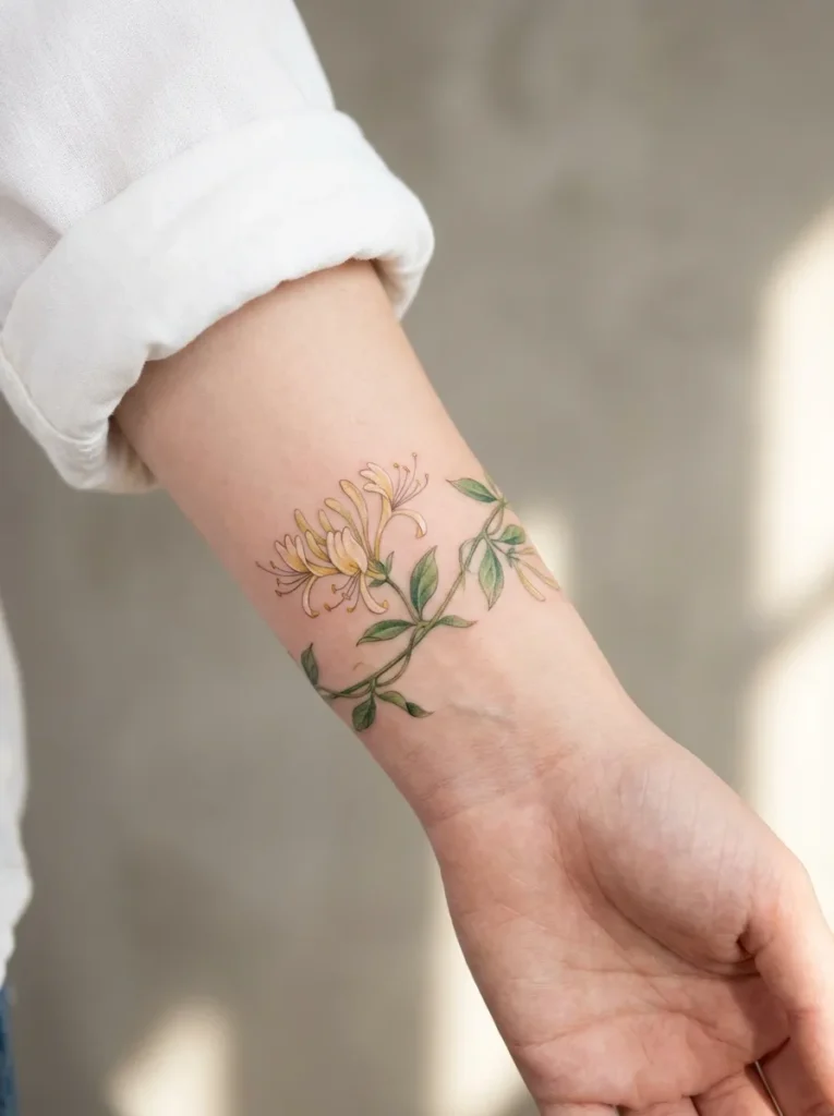 June – Honeysuckle Flower Tattoo